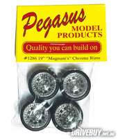 
              Magnum Chrome Rims 19" Wheel and Tyre Set 1/24 - Pegasus Model Products #1286
            