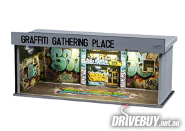 Graffiti Gathering Place Diorama 1/64 – SCJ Mini Scenes