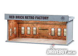 Red Brick Retro Factory Diorama 1/64 – SCJ Mini Scenes