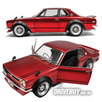 
              1970 Nissan Skyline (C10) Hakosuka Solido Works 1/18 - Solido Diecast - Red Metallic
            