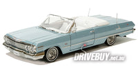 
              WELLY 1963 CHEVY IMPALA SS CONVERTIBLE LOWRIDER METALLIC BLUE 1/24
            
