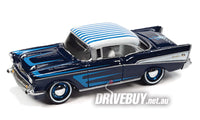 
              KUSTOMIZED 1957 CHEVY BEL AIR IN BLUE METALLIC 1/64
            