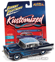 
              KUSTOMIZED 1957 CHEVY BEL AIR IN BLUE METALLIC 1/64
            