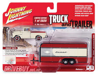 
              JOHNNY LIGHTNING 1955 CHEV CAMEO IN IVORY WITH TRAILER 1/64
            
