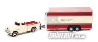 
              JOHNNY LIGHTNING 1955 CHEV CAMEO IN IVORY WITH TRAILER 1/64
            