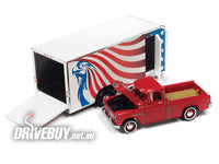 
              JOHNNY LIGHTNING 1955 CHEV CAMEO IN RED WITH TRAILER 1/64
            