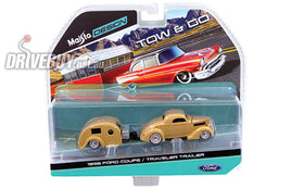 1936 FORD COUPE AND TEARDROP TRAVEL TRAILER: MAISTO TOW & GO 1/64